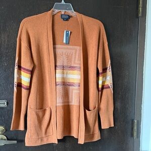 Pendleton Aztec print western cotton cardigan sweater NWT